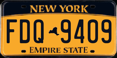 NY license plate FDQ9409
