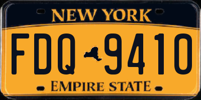 NY license plate FDQ9410