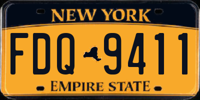 NY license plate FDQ9411