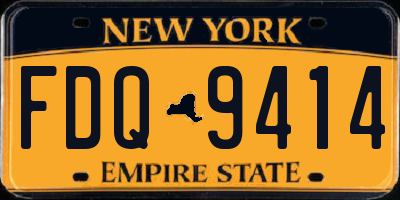 NY license plate FDQ9414