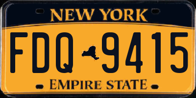 NY license plate FDQ9415