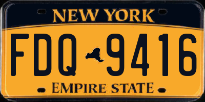 NY license plate FDQ9416