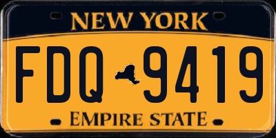 NY license plate FDQ9419