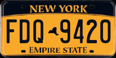 NY license plate FDQ9420