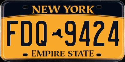 NY license plate FDQ9424