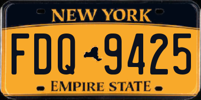 NY license plate FDQ9425