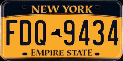 NY license plate FDQ9434