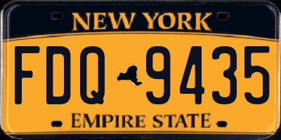 NY license plate FDQ9435