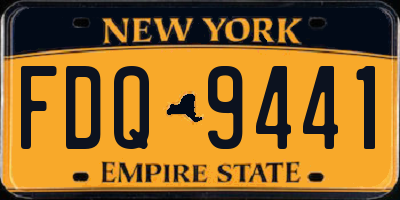 NY license plate FDQ9441
