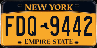 NY license plate FDQ9442