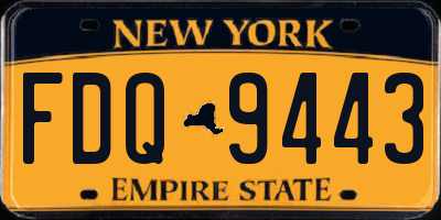 NY license plate FDQ9443