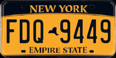 NY license plate FDQ9449