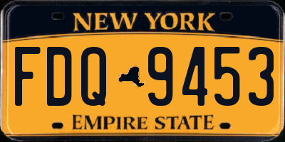 NY license plate FDQ9453