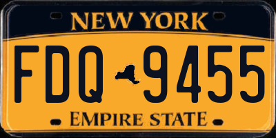 NY license plate FDQ9455