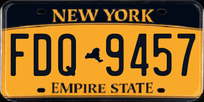 NY license plate FDQ9457