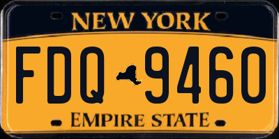 NY license plate FDQ9460