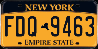 NY license plate FDQ9463