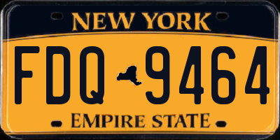 NY license plate FDQ9464