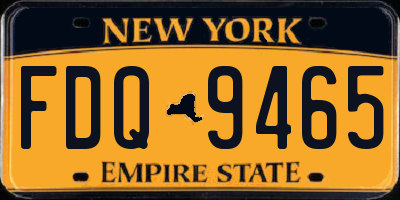 NY license plate FDQ9465