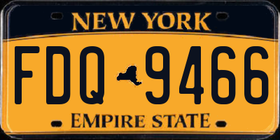 NY license plate FDQ9466