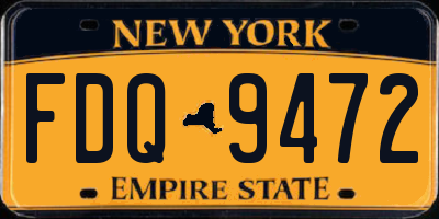 NY license plate FDQ9472
