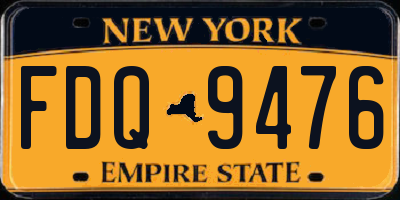 NY license plate FDQ9476