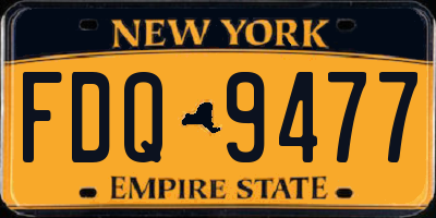 NY license plate FDQ9477