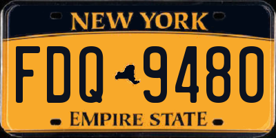 NY license plate FDQ9480