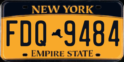 NY license plate FDQ9484