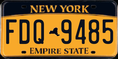 NY license plate FDQ9485