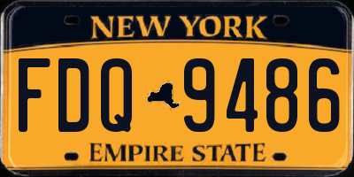 NY license plate FDQ9486