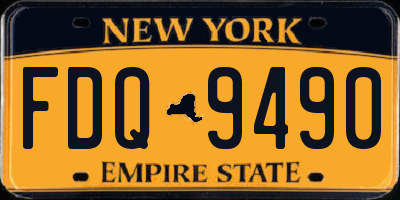 NY license plate FDQ9490