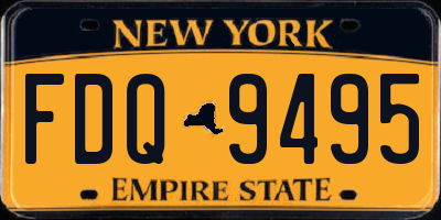 NY license plate FDQ9495