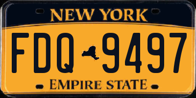 NY license plate FDQ9497