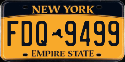 NY license plate FDQ9499