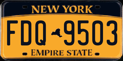NY license plate FDQ9503