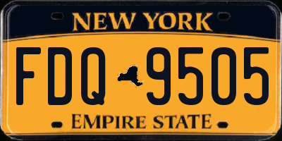 NY license plate FDQ9505