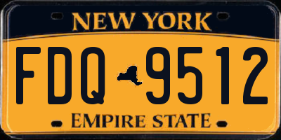 NY license plate FDQ9512