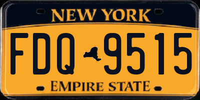 NY license plate FDQ9515