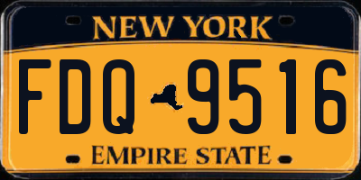NY license plate FDQ9516