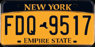 NY license plate FDQ9517