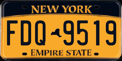 NY license plate FDQ9519
