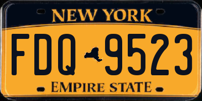 NY license plate FDQ9523