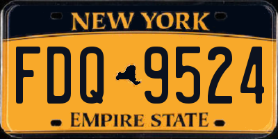 NY license plate FDQ9524