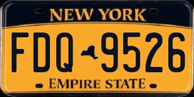 NY license plate FDQ9526