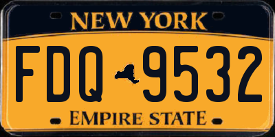 NY license plate FDQ9532