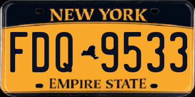 NY license plate FDQ9533