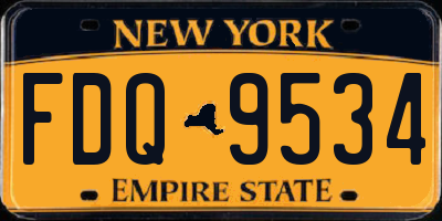 NY license plate FDQ9534