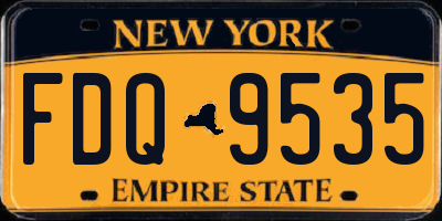 NY license plate FDQ9535