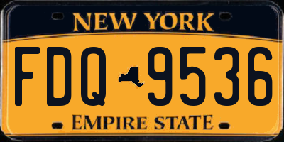 NY license plate FDQ9536